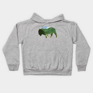 Montana Bison Nature Silhouette Kids Hoodie